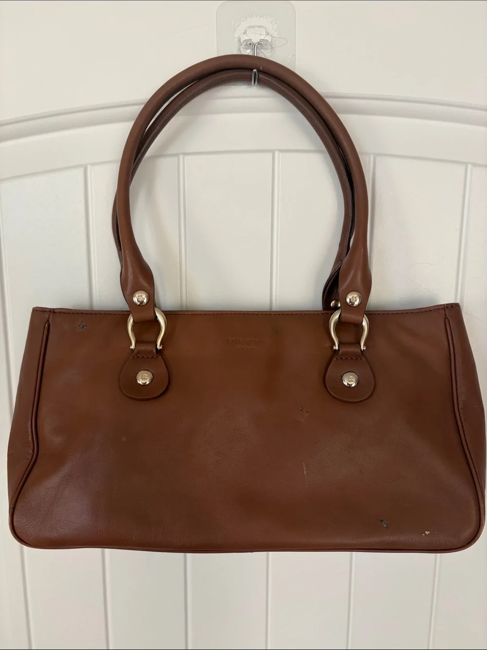 kate spade Brown Leather Double-Handle Shoulder Bag